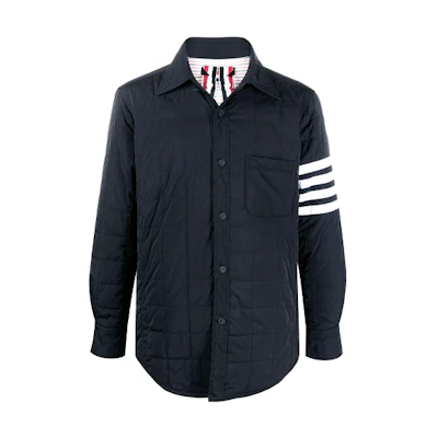 THOM BROWNE FW21 Black Logo Stripe Cotton Jacket Winter Collection MJD089X-07259-415
