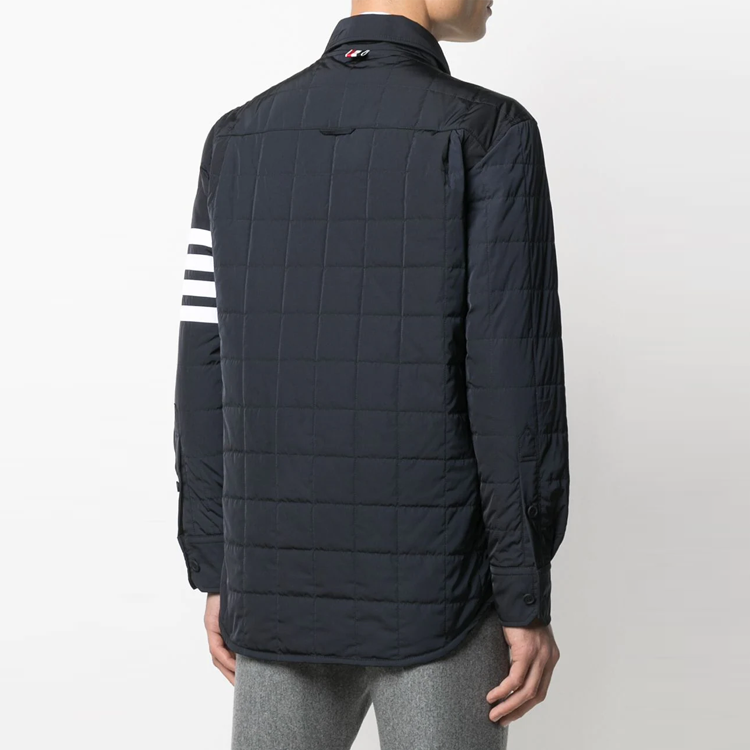 THOM BROWNE FW21 Black Logo Stripe Cotton Jacket Winter Collection MJD089X-07259-415 圖 5
