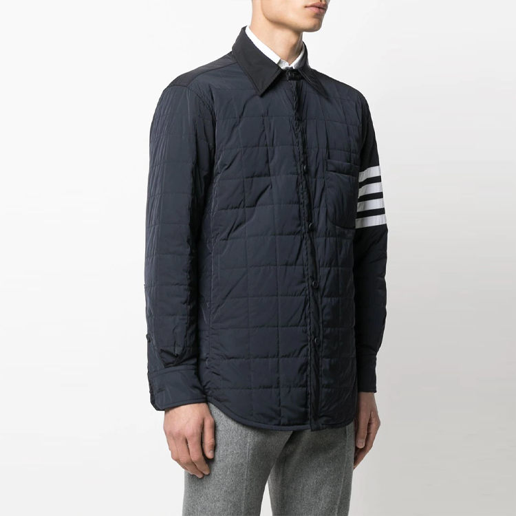 THOM BROWNE FW21 Black Logo Stripe Cotton Jacket Winter Collection MJD089X-07259-415 圖 6