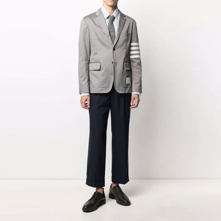 THOM BROWNE FW21 Blue Striped Button-Up Shirt MWL318A0-0572-450 圖 3