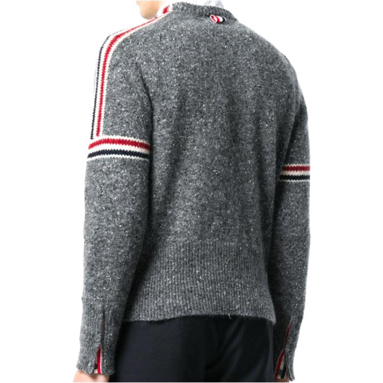 Thom Browne FW21 Charcoal Gray Wool Sweater with Tricolor Stripe Detail. MKA177A-00278-035 圖 9