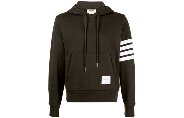 THOM BROWNE FW21 Classic 4-Bar Solid Color Hoodie Deep Green MJT135A-00535-320
