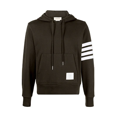 THOM BROWNE FW21 Classic 4-Bar Solid Color Hoodie Deep Green MJT135A-00535-320