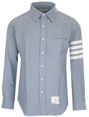 THOM BROWNE FW21 Camisa Clásica de Manga Larga Cuatro Rayas Azul Claro MWL272A-05245-480 Order THOM BROWNE FW21 Camisa Clásica de Manga Larga Cuatro Rayas Azul Claro MWL272A-05245-480