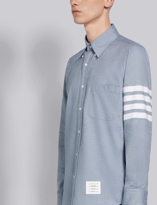 THOM BROWNE FW21 Camisa Clásica de Manga Larga Cuatro Rayas Azul Claro MWL272A-05245-480 Purchase THOM BROWNE FW21 Camisa Clásica de Manga Larga Cuatro Rayas Azul Claro MWL272A-05245-480