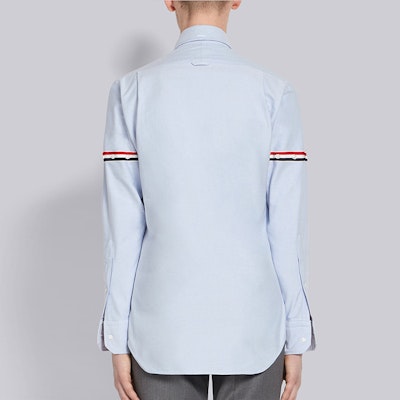 톰브라운 FW21 클래식 스트라이프 옥스포드 긴팔 셔츠 라이트 블루 MWL150E-06177-480 Details for 톰브라운 FW21 클래식 스트라이프 옥스포드 긴팔 셔츠 라이트 블루 MWL150E-06177-480