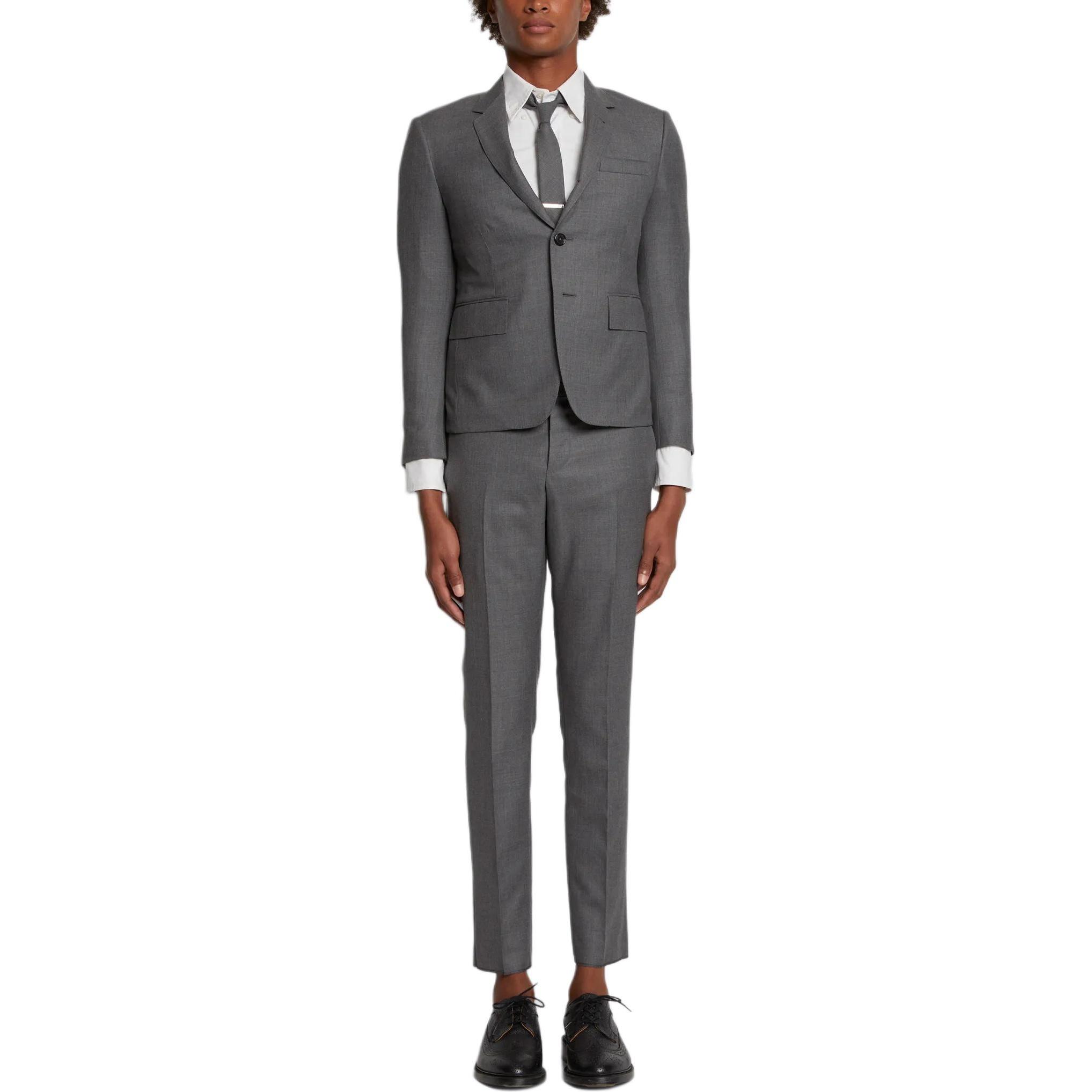 Order THOM BROWNE FW21 Set Baju Wool Twill Klasik Kelabu MSC159A00626-035