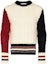 Buy 톰 브라운 FW21 컬러블록 케이블 니트 울 스웨터 남성 크루넥 화이트 MKA369F-Y1502-960
