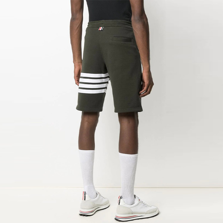 THOM BROWNE FW21 Four-Bar Drawstring Cotton Shorts Green Summer Edition MJQ012A-00535-320 圖 5