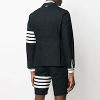 Shop Thom Browne FW21 Four-Stripe Casual Blazer Blue Back to School Edition. MJU490E-07738-415