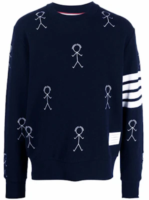 THOM BROWNE FW21 塗鴉4-Bar羊絨毛衣 海軍藍 MJT298E-10074-415 Buy THOM BROWNE FW21 塗鴉4-Bar羊絨毛衣 海軍藍 MJT298E-10074-415