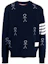 Order THOM BROWNE FW21 塗鴉4-Bar羊絨毛衣 海軍藍 MJT298E-10074-415