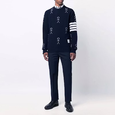 THOM BROWNE FW21 塗鴉4-Bar羊絨毛衣 海軍藍 MJT298E-10074-415 Lookbook THOM BROWNE FW21 塗鴉4-Bar羊絨毛衣 海軍藍 MJT298E-10074-415