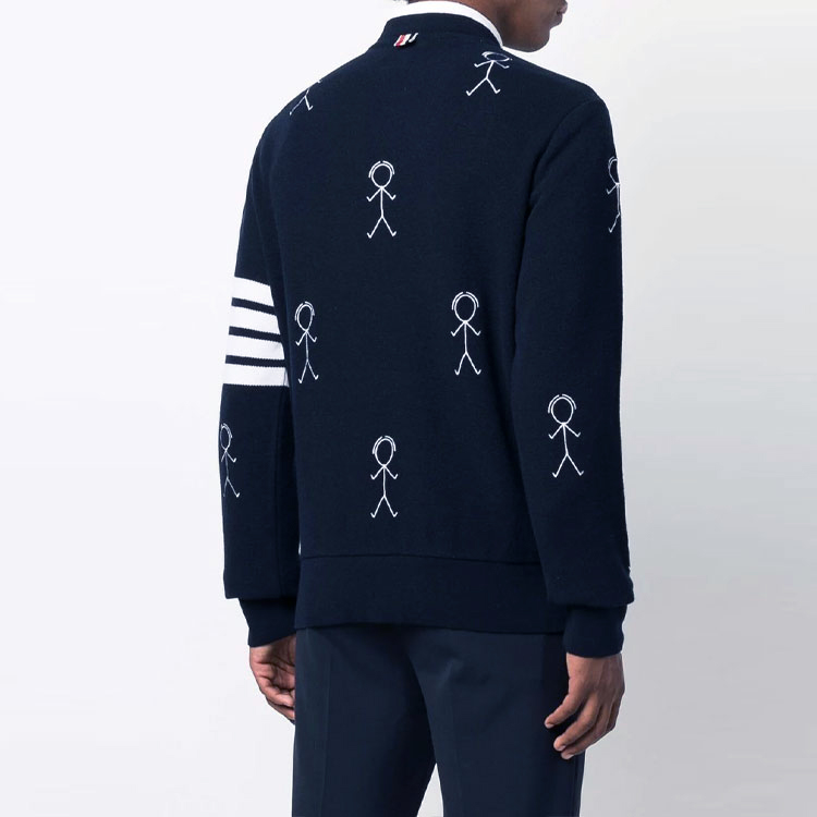 THOM BROWNE FW21 Graffiti 4-Bar Pullover Cashmere Sweater Navy Blue . MJT298E-10074-415 圖 4