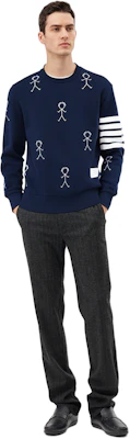 THOM BROWNE FW21 塗鴉4-Bar羊絨毛衣 海軍藍 MJT298E-10074-415 Details for THOM BROWNE FW21 塗鴉4-Bar羊絨毛衣 海軍藍 MJT298E-10074-415