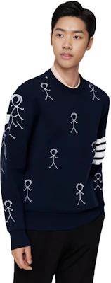 THOM BROWNE FW21 塗鴉4-Bar羊絨毛衣 海軍藍 MJT298E-10074-415 Sizing THOM BROWNE FW21 塗鴉4-Bar羊絨毛衣 海軍藍 MJT298E-10074-415