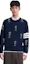 Cheap THOM BROWNE FW21 塗鴉4-Bar羊絨毛衣 海軍藍 MJT298E-10074-415