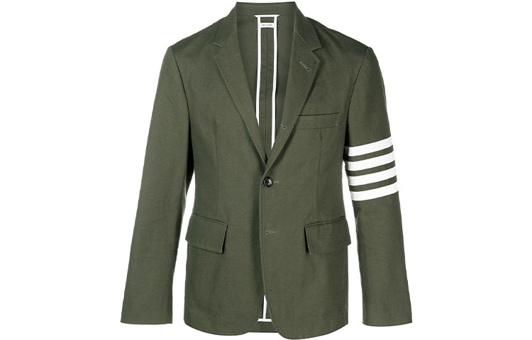 THOM BROWNE FW21 Green Four-Bar Casual Blazer Back to School Edition. MJU490A-07738-320