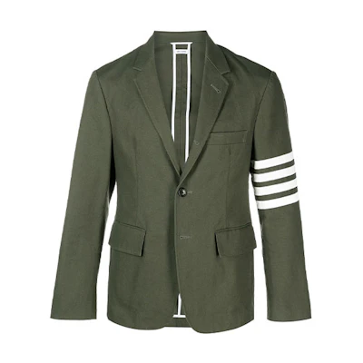 THOM BROWNE FW21 Green Four-Bar Casual Blazer Back to School Edition. MJU490A-07738-320