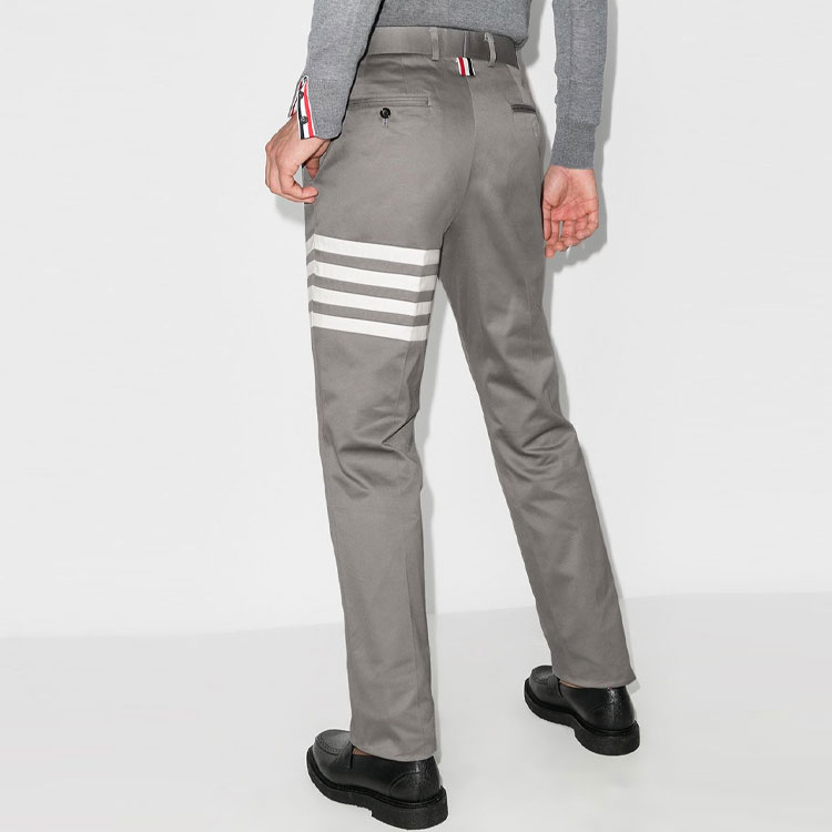 Details for Thom Browne 秋冬款 灰色4条杠斜纹休闲裤 MTU245A-03788-035