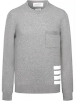 Thom Browne FW21 Grey 4-Bar Striped Wool Pullover Sweater Light Grey. MKA355A-Y1002-055 Thom Browne FW21 Grey 4-Bar Striped Wool Pullover Sweater Light Grey. MKA355A-Y1002-055