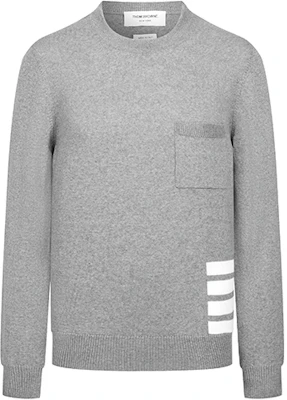 Thom Browne FW21 Kelabu 4-Bar Striped Wool Pullover Sweater Kelabu Cerah. MKA355A-Y1002-055 Order Thom Browne FW21 Kelabu 4-Bar Striped Wool Pullover Sweater Kelabu Cerah. MKA355A-Y1002-055