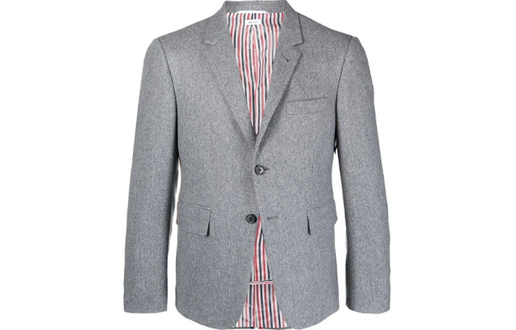 Thom Browne FW21 Grey Button-Front Striped Suit Jacket. MJC317A0-7478-035 圖 2