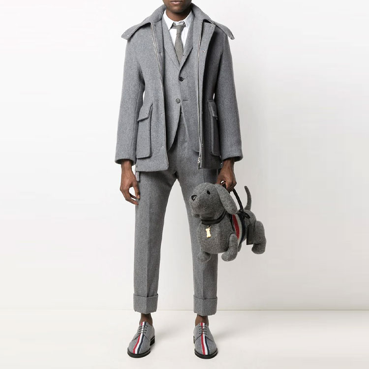 Thom Browne FW21 Grey Button-Front Striped Suit Jacket. MJC317A0-7478-035 圖 3