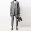 Lookbook Thom Browne FW21 Grey Button-Front Striped Suit Jacket. MJC317A0-7478-035