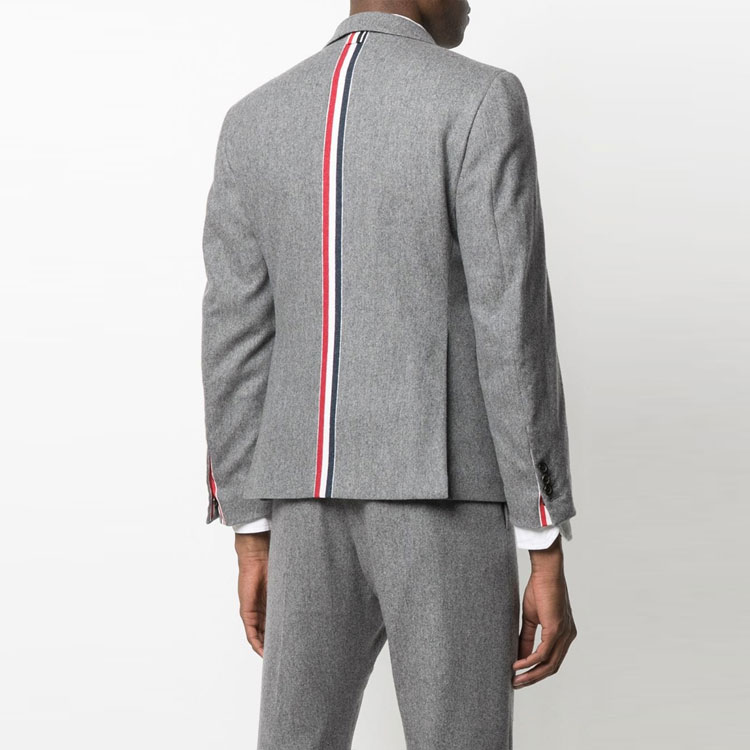 Thom Browne FW21 Grey Button-Front Striped Suit Jacket. MJC317A0-7478-035 圖 4