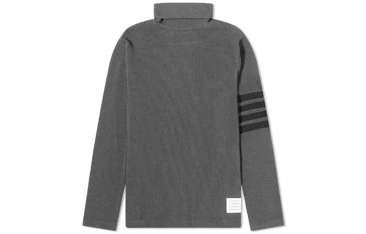 Order Suéter de Punto Cuello Alto Gris Thom Browne FW21 Barra Cuádruple. MJS106P-05802-025