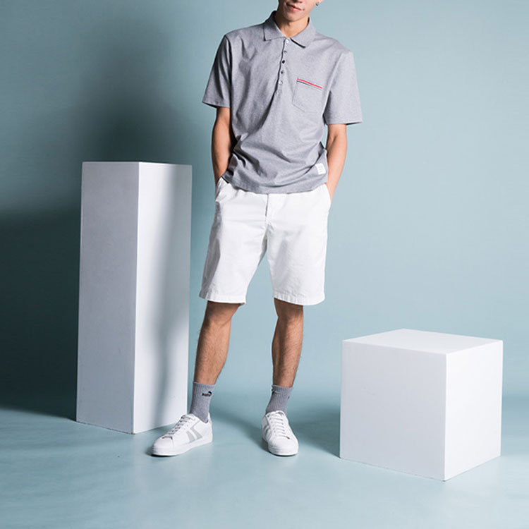 THOM BROWNE FW21 Grey Polo Shirt with Chest Stripe Short Sleeve MJP060A-01454-055 圖 3