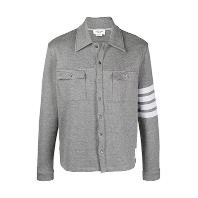 THOM BROWNE FW21 Grey Stripe Pocket Long Sleeve Jacket MJT291A-07545-035