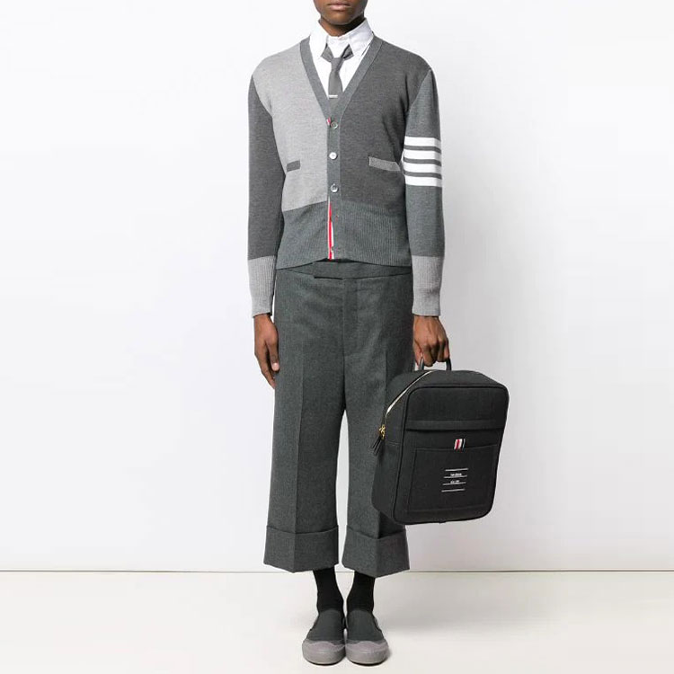 THOM BROWNE FW21 Merino Striped Wool Sweater Grey MKC160F-00014-982 圖 3