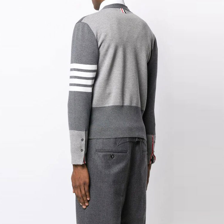 THOM BROWNE FW21 Merino Striped Wool Sweater Grey MKC160F-00014-982 圖 4