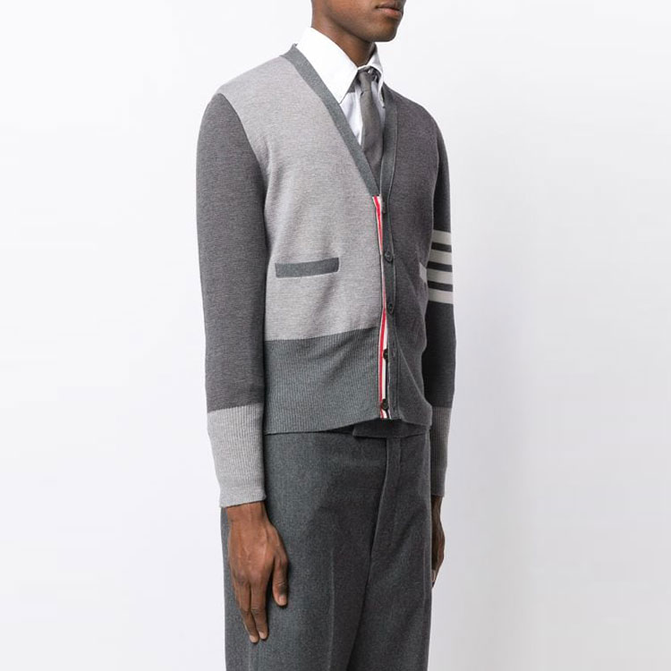 THOM BROWNE FW21 Merino Striped Wool Sweater Grey MKC160F-00014-982 圖 5