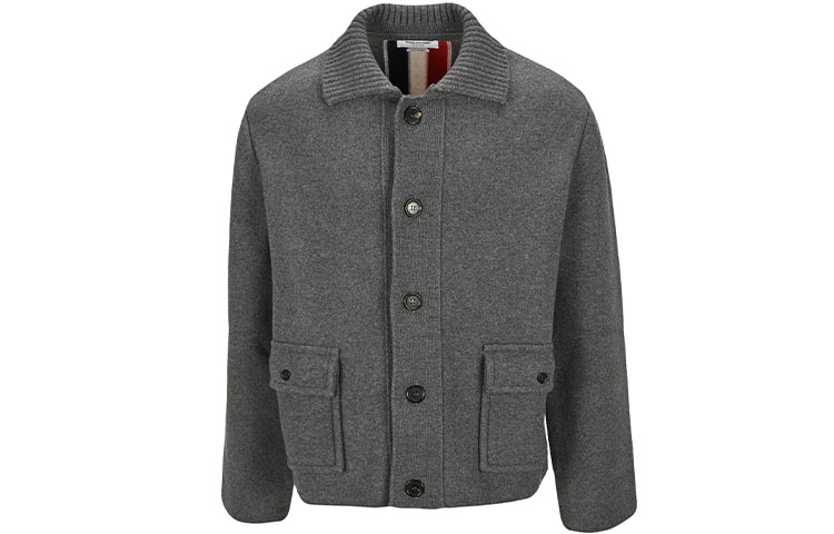THOM BROWNE FW21 Merino Wool Jacket with RWB Stripes on Back - Grey MKJ069A-Y1019-035 圖 3