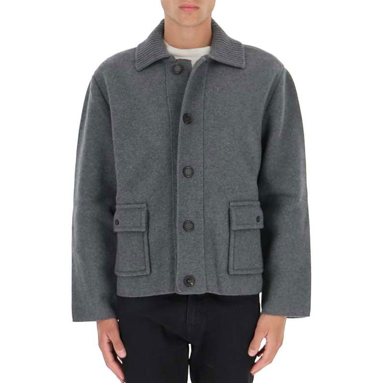 THOM BROWNE FW21 Merino Wool Jacket with RWB Stripes on Back - Grey MKJ069A-Y1019-035 圖 4