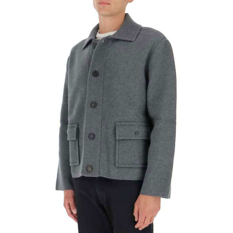 THOM BROWNE FW21 Merino Wool Jacket with RWB Stripes on Back - Grey MKJ069A-Y1019-035 圖 6