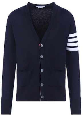 톰브라운 FW21 메리노울 V넥 가디건 4선 유니섹스 블루 스웨터 MKC002A-00014-415 Buy 톰브라운 FW21 메리노울 V넥 가디건 4선 유니섹스 블루 스웨터 MKC002A-00014-415