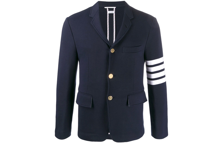 THOM BROWNE FW21 Navy 4-Stripe Single-Breasted Blazer Back to School. MJU426A-00535-415