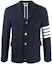 Buy THOM BROWNE FW21 Blazer Azul Marino 4-Stripe Escolar Elegante. MJU426A-00535-415