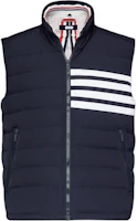Thom Browne FW21 Navy Blue Down Puffer Vest with Striped Zipper Design. MVD024X-07259-415 Thom Browne FW21 Navy Blue Down Puffer Vest with Striped Zipper Design. MVD024X-07259-415