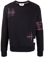 Thom Browne FW21 Navy Blue Embroidered Crewneck Pullover Sweatshirt Men. MJT289E-06931-415 Thom Browne FW21 Navy Blue Embroidered Crewneck Pullover Sweatshirt Men. MJT289E-06931-415