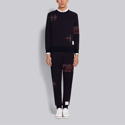 Thom Browne FW21 男士海軍藍刺繡圓領套頭衛衣 MJT289E-06931-415 Lookbook Thom Browne FW21 男士海軍藍刺繡圓領套頭衛衣 MJT289E-06931-415