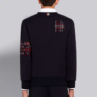 Purchase 톰 브라운 FW21 네이비 블루 자수 크루넥 풀오버 스웨트셔츠 남성. MJT289E-06931-415