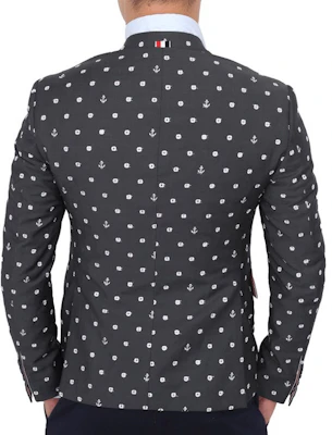 Thom Browne FW21 Polka Dot Long Sleeve Blazer Dark Grey MJC159A-01458-025 Sizing Thom Browne FW21 Polka Dot Long Sleeve Blazer Dark Grey MJC159A-01458-025