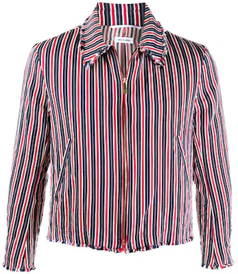 톰브라운 FW21 RWB 멀티 스트라이프 집 재킷 레드 MJO114R-07181-960 Buy 톰브라운 FW21 RWB 멀티 스트라이프 집 재킷 레드 MJO114R-07181-960