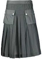 THOM BROWNE FW21 Solid Color Pocket Midi Skirt Grey FJK051A-06859-045 THOM BROWNE FW21 Solid Color Pocket Midi Skirt Grey FJK051A-06859-045