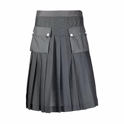 THOM BROWNE FW21 Solid Color Pocket Midi Skirt Grey FJK051A-06859-045
